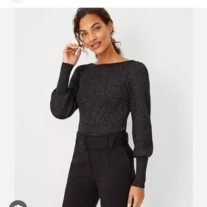 Ann Taylor Shimmer Balloon Sleeve Sweater NWT Size Small